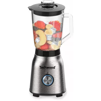 Techwood TBLI-1250 tafelblender 1200 W 1,5 L glazen kan zwart/zilver
