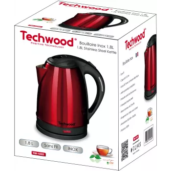 Techwood TBI-1855 draadloze waterkoker van roestvrij staal, 1.8 L (TBI-1855)