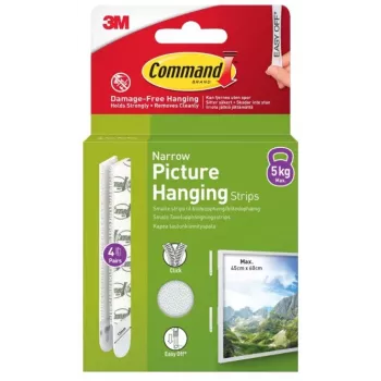3M Command Kleefstrips smal, 4 stuks, wit (7100337191)