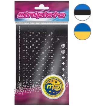 Toetsenbordstickers Kolm Lõvi Minipicto, Estisch/Oekraïens (KB-UNI-ESTUKR02TW-BL)