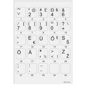 Minipicto toetsenbordstickers, grijs/zwart (KB-EU-01GRY)