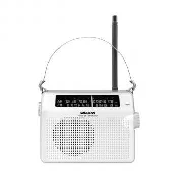 Sangean PR-D6 witte draagbare AM/FM-radio met klok en wekker