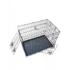 Opvouwbare hondenbench 76x48x54 cm – zwaar uitgevoerd staaldraad, dubbele deur, uitneembare bak, zwart