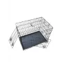 Opvouwbare hondenbench 76x48x54 cm – zwaar uitgevoerd staaldraad, dubbele deur, uitneembare bak, zwart