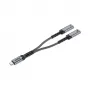 Unitek USB-C audio- en oplaadadapter met 60W Power Delivery, 15 cm, Space Grey
