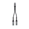 Unitek USB-C audio- en oplaadadapter met 60W Power Delivery, 15 cm, Space Grey