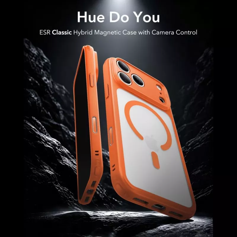 ESR Classic Hybrid MagSafe-hoes voor iPhone 17 Pro / 18 Pro, mat oranje