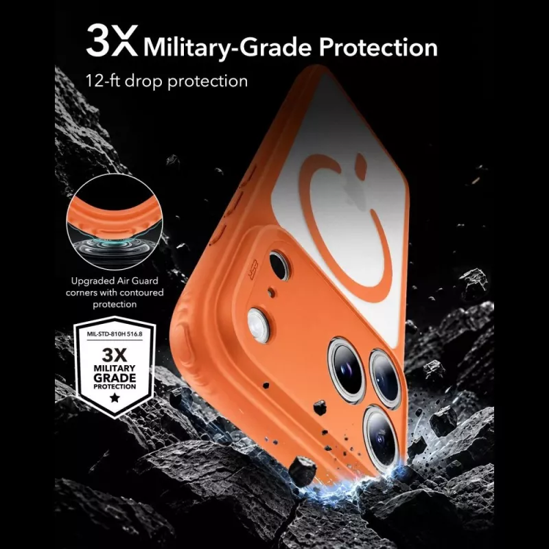 ESR Classic Hybrid MagSafe-hoes voor iPhone 17 Pro / 18 Pro, mat oranje