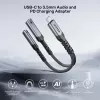 UNITEK USB-C naar 3,5 mm audio-adapter met PD