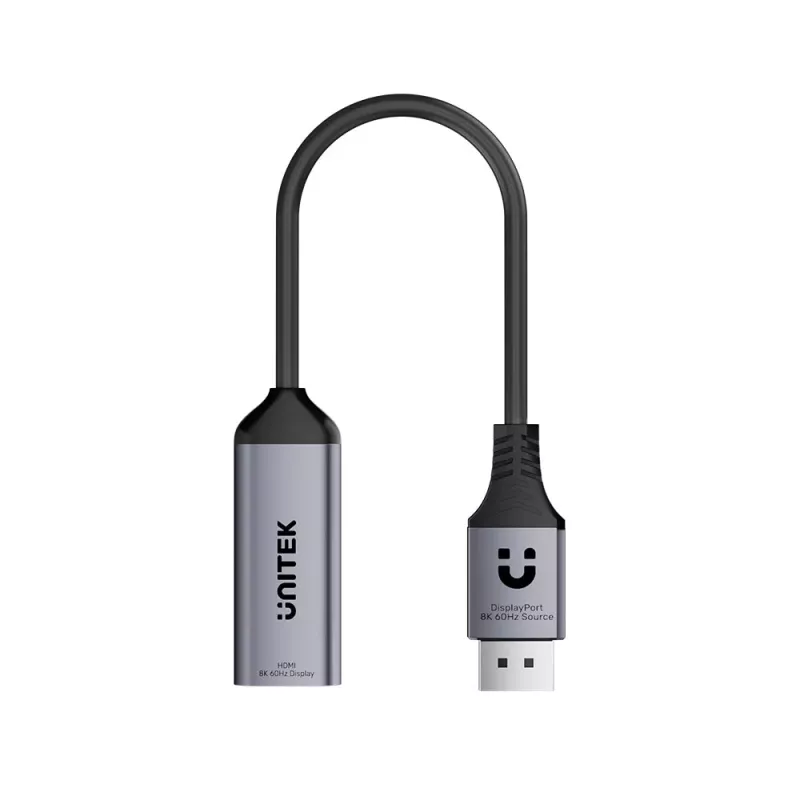 UNITEK DisplayPort naar HDMI 2.1 adapter 8K@60Hz HDR 48Gbps 15cm
