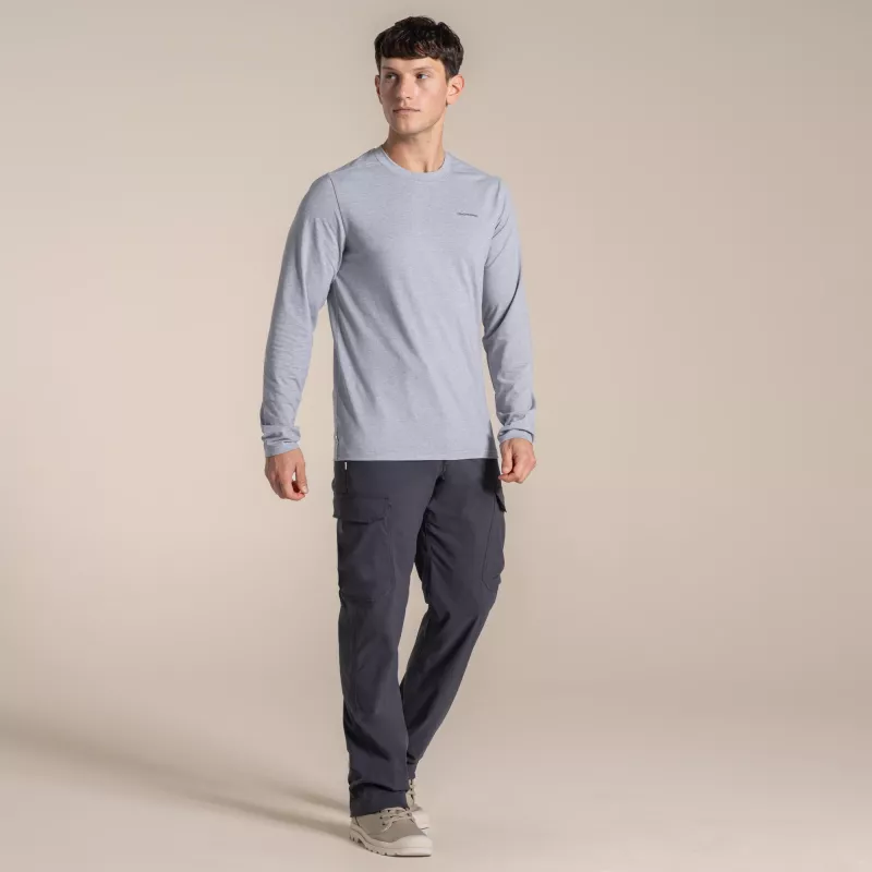 Craghoppers NosiLife Abel langarm-shirt - Soft Grey Marl - maat M