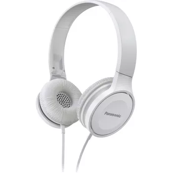 Panasonic RP-HF100E-W on-ear hoofdtelefoon, bedraad, 30 mm neodymium drivers, opvouwbaar, wit