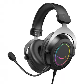 FIFINE H3 AmpliGame RGB bedrade over-ear gamingheadset met afneembare microfoon, 50 mm drivers, USB-A, zwart