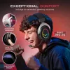 FIFINE H3 AmpliGame RGB bedrade over-ear gamingheadset met afneembare microfoon, 50 mm drivers, USB-A, zwart