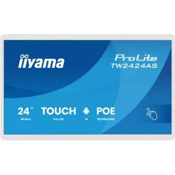 Iiyama ProLite TW2424AS-W3P 24 inch Full HD IPS 10-punts touchscreen-monitor met Android 9.0, quad-core, 2GB RAM, 16GB opslag, Wi-Fi, Bluetooth, HDMI, USB, zwart