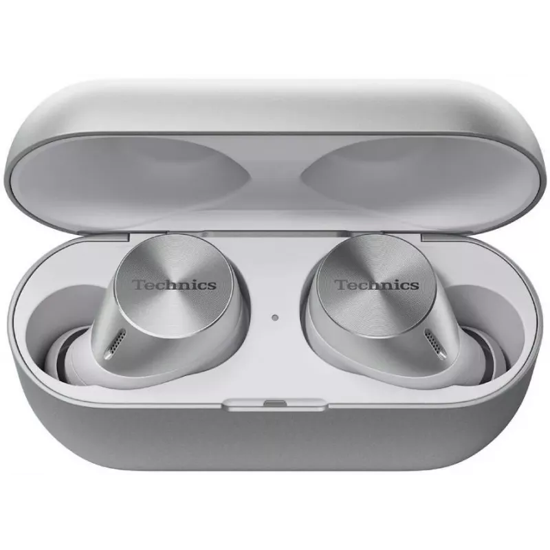 Technics EAH-AZ60M2ES True Wireless in-ear-koptelefoon met Dual Hybrid ANC, LDAC, 8-mm-drivers, 3-apparaats multipoint, IPX4, zilver