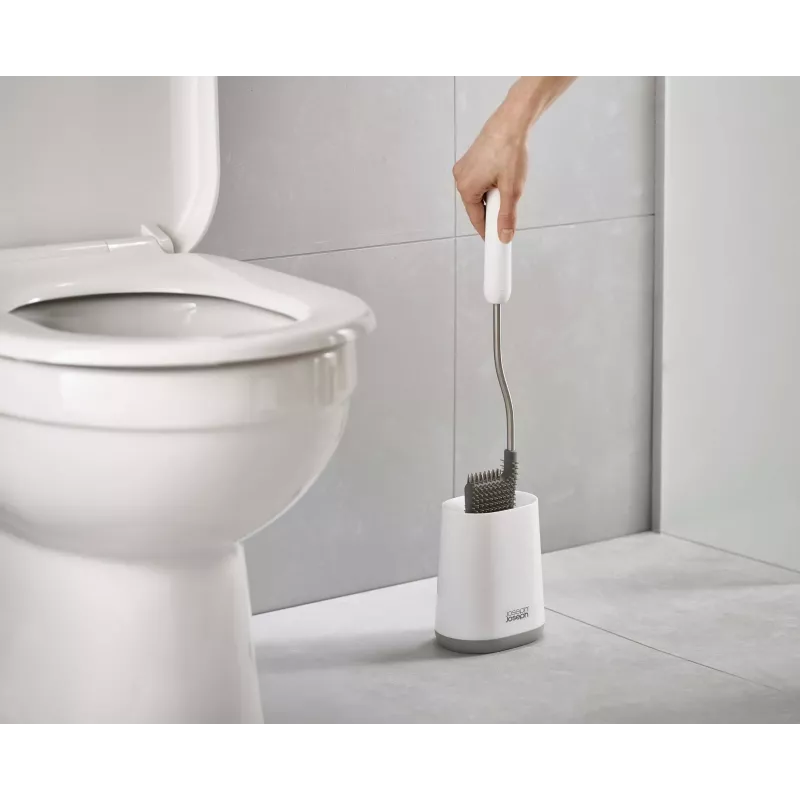 Joseph Joseph Flex Lite toiletborstel met houder wit