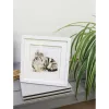 Deknudt S65KK1 witte houten fotolijst 13x13 cm met dubbele passe-partout