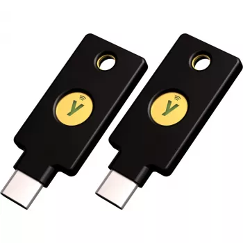 YubiKey 5C NFC beveiligingssleutel (zwart/goud, 2-pack)