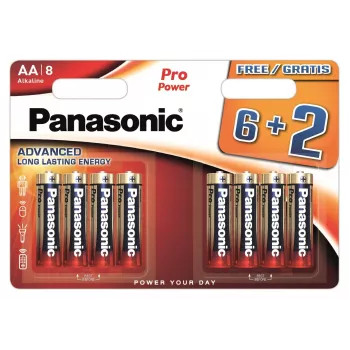 Panasonic Pro Power LR6 batterijen, 6+2 stuks (LR6PPG/8B (6+2))
