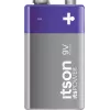 ITSON 6LR61IPO/1CP Alkaline 9V-batterij (6LR61, PP3, 1 pack) – Kwikvrij, 5 jaar houdbaar