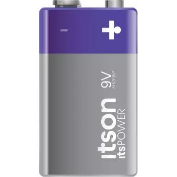 ITSON 6LR61IPO/1CP Alkaline 9V-batterij (6LR61, PP3, 1 pack) – Kwikvrij, 5 jaar houdbaar