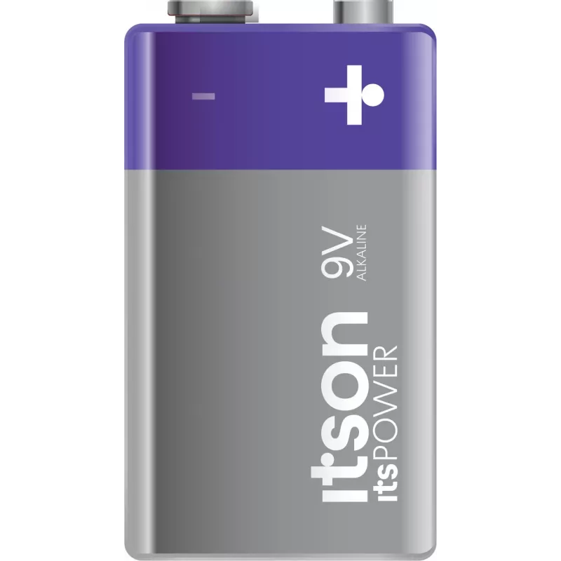 ITSON 6LR61IPO/1CP Alkaline 9V-batterij (6LR61, PP3, 1 pack) – Kwikvrij, 5 jaar houdbaar