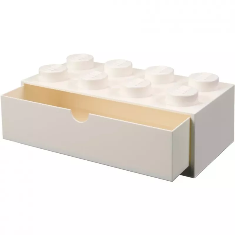 LEGO Brick 8 bureaulade witte opbergbox met 8 noppen