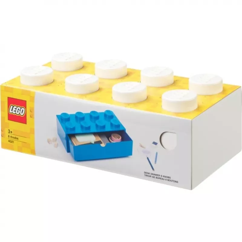 LEGO Brick 8 bureaulade witte opbergbox met 8 noppen