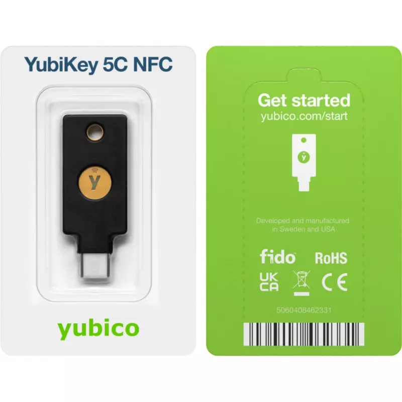 YubiKey 5C NFC beveiligingssleutel - zwart/goud