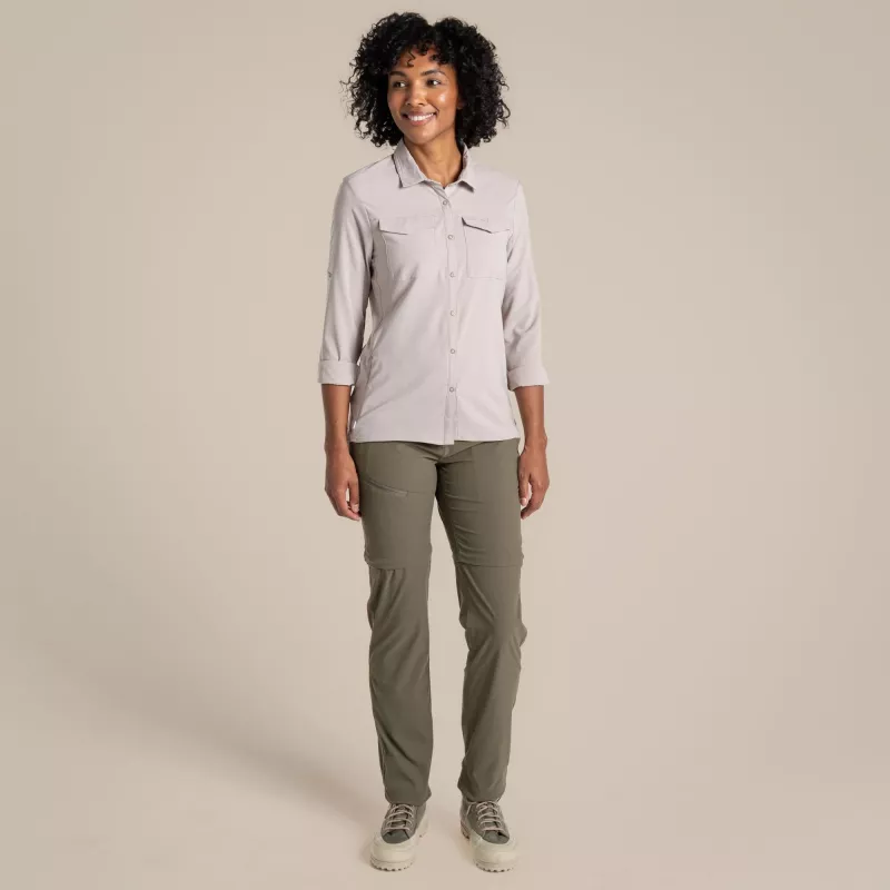 Craghoppers NosiLife Pro LS Shirt III dames reishemd - Soft Mushroom, XS