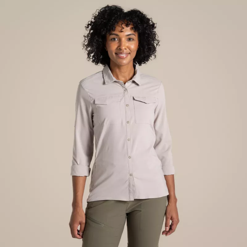Craghoppers NosiLife Pro LS Shirt III dames reishemd - Soft Mushroom, XS