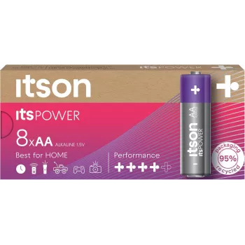 ITSON LR6IPO/8CB alkaline AA batterijen (8-pack)