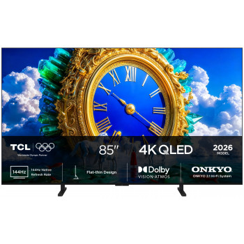 TCL 85A400 85 inch QLED 4K Ultra HD Google TV met Dolby Vision & Atmos, HDR10+, 120Hz DLG, Game Master, 3x HDMI 2.1, Wi-Fi, Bluetooth, DVB-T2/C/S2, VESA 600x400, energieklasse G