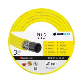 CELLFAST 10-201 ECONOMIC tuinslang 50 m, 1/2 inch, 3-laags PVC, geel, bovengronds