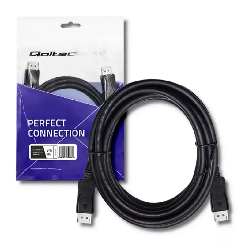 Qoltec DisplayPort v1.1 stekker-stekker 4K-kabel 5m zwart