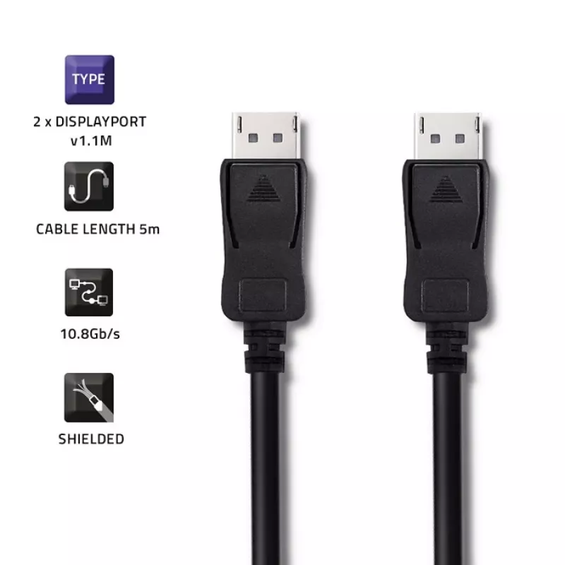 Qoltec DisplayPort v1.1 stekker-stekker 4K-kabel 5m zwart