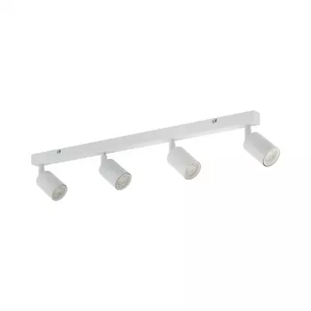 NO NAME 6874 4-lichts GU10 plafondspotbalk, wit, dimbaar, 4x10W max