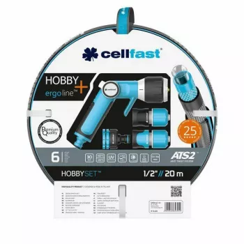 Cellfast HOBBY ATS2 sproeierset 20m 1/2 inch 8-patroon rotorsproeier snelkoppeling