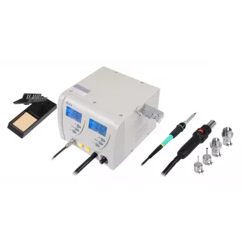 SMD-soldeerstation (hetelucht + soldeerbout) - 2-in-1 reparatiestation met dual-LED-display, 700W, ESD-veilig