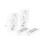 KEMOT URZ3471 Draadloze stopcontactenset (4 stopcontacten + 2 afstandsbedieningen, 433,92 MHz, wit)