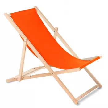Klassieke ligstoel van beukenhout GreenBlue GB183 oranje