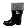 Unisex laarzen van rubber met vilten voering, waterdicht, antislip, maat 42 (UK 8), zwart