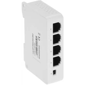DELTA SPT-POE/3-POE-DIN-E 4-poorts DIN-rail PoE-switch/extender, 3x PoE-uitgang 30W, 10/100 Mbps, Unmanaged, -40 tot 75°C