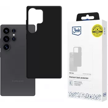 3mk Matt Case voor Samsung Galaxy S25 Ultra – zwarte TPU-achterkant hoes met 3mk Absorber™-technologie