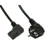 Akyga AK-PC-02A haakse netkabel, CEE 7/7 naar IEC C13 90°, 1,5 m, zwart