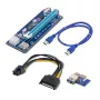 Qoltec Riser PCI-E ver. 007C USB 3.0 PCIe x1 naar x16 extender met 60cm kabel, 4 solid capacitors, 6-pin/SATA/Molex-voeding, LED-indicator