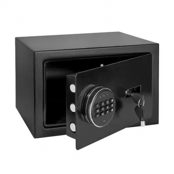 REBEL RB-7002 elektronische kluis voor thuis met PIN-code en sleutelnoodopening – stalen veiligheidsbox voor geld, documenten en waardevolle spullen