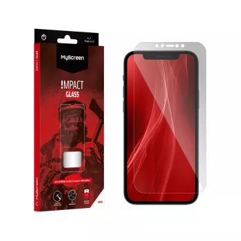 MYSCREEN PROTECTOR MS ImpactGLASS hybrideglas-displayscherm voor iPhone 12/12 Pro 6,1 inch zwart anti-shock 8H