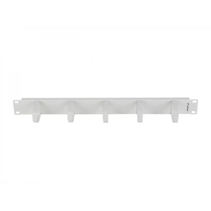 LANBERG 19 inch 1U kabelorganizer met 5 metalen houders type B, grijs